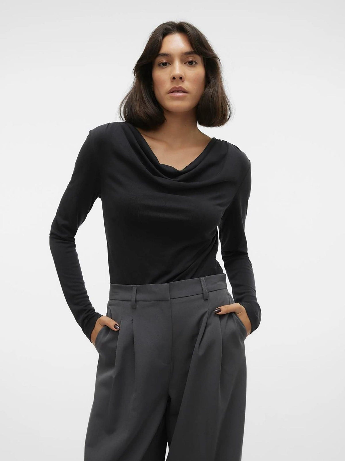 Γυναικεία μπλούζα ριπ VMPHINE LS WATERFALL TOP JRS 10299278 | 10299278