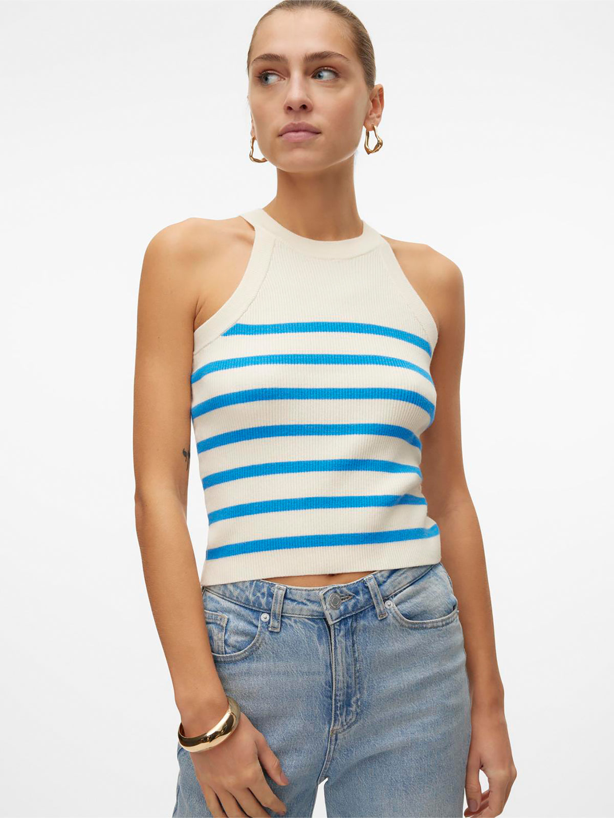 Γυναικείο top πλεκτό VMSABA RIB SL O-NECK TOP GA NOOS10306826  | 10306826