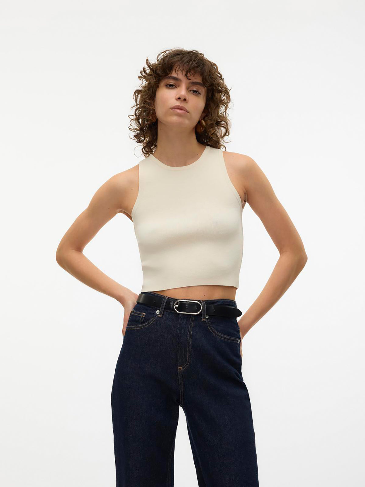 Γυναικείο top VMGINNY SL O-NECK CROP TOP NOOS 10300339 | 10300339