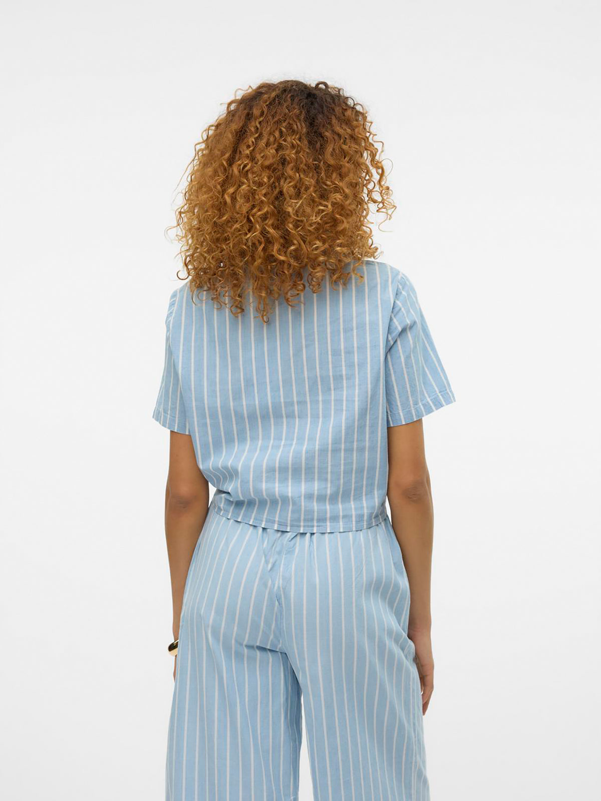 Γυναικείο πουκάμισο crop VMLEONIE 3/4 SHORT CHAMBRAY SHIRT 10309722 | 10309722