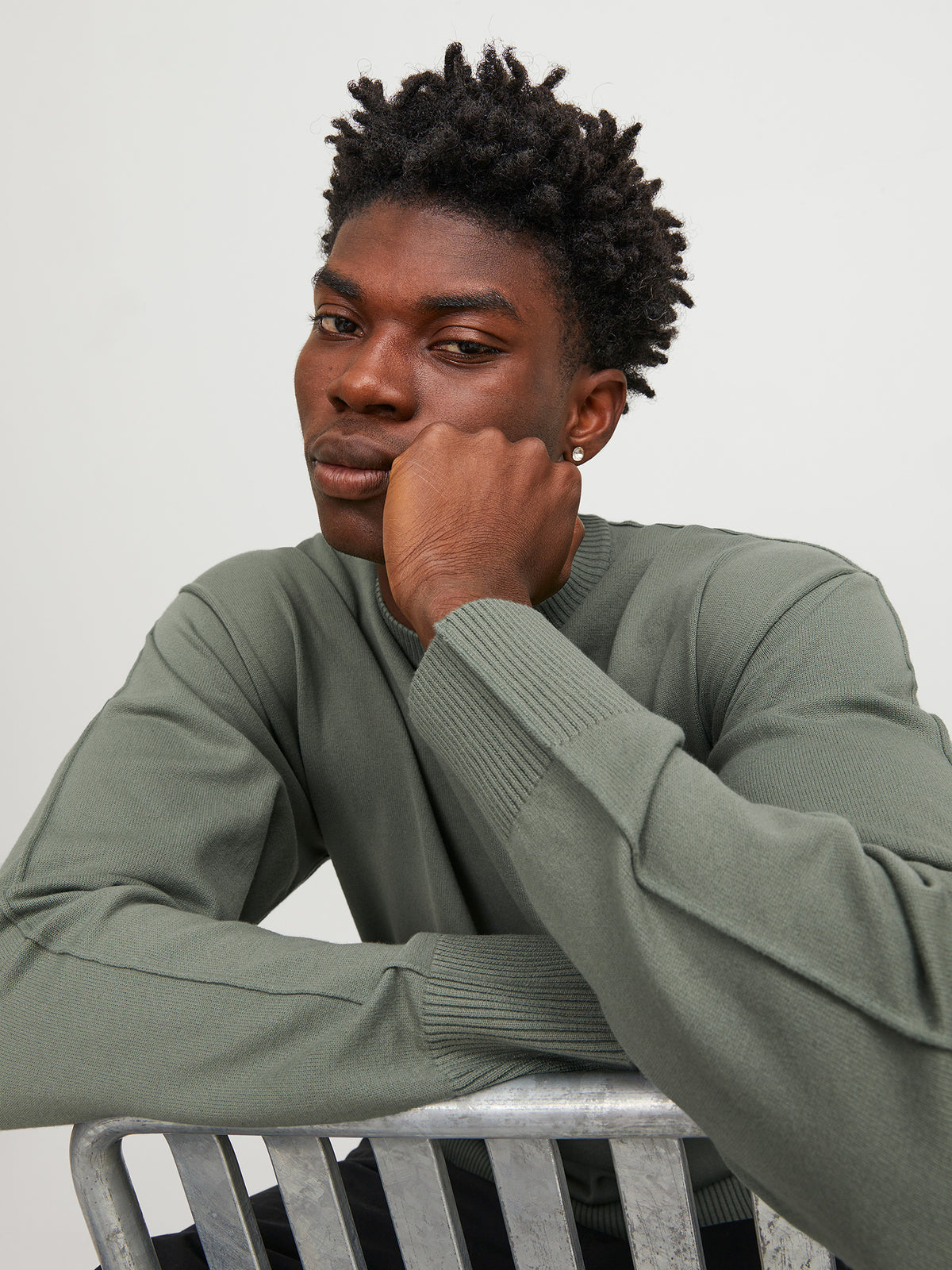 Ανδρική μπλούζα πλεκτή JCOCOLLECTIVE KNIT CREW NECK 12251556 | 12251556