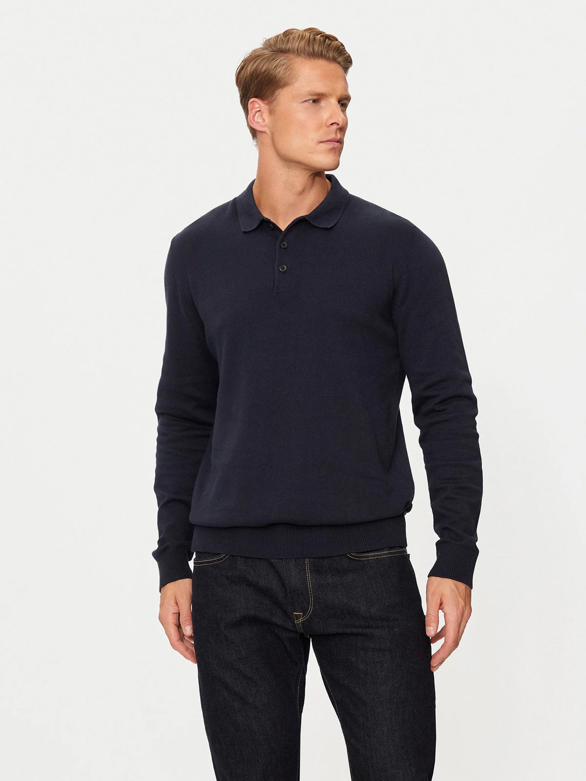Ανδρικό polo JJFRED KNIT LS POLO AW24 12258582 | 12258582