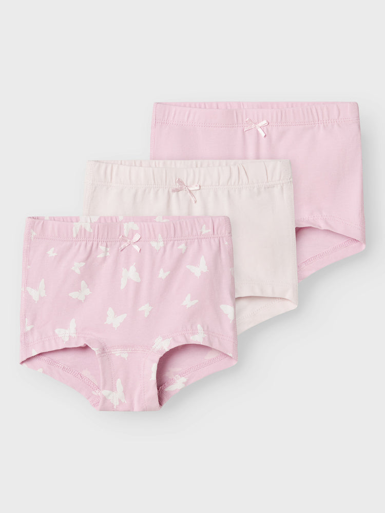 Παιδικά σλιπ 3 τεμ NMFTIGHTS 3P PINK BUTTERFLY NOOS 13232980 | 13232980