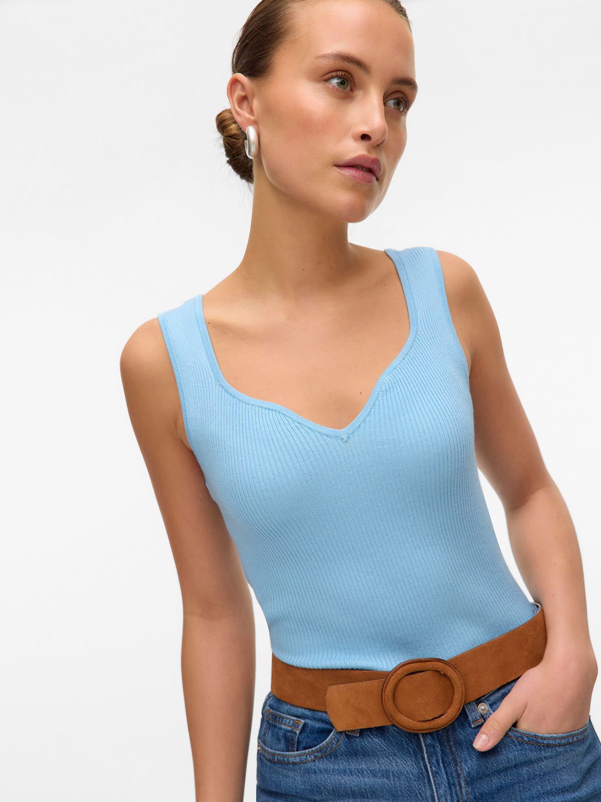Γυναικείο top πλεκτό VMWILLOW SL HEART-NECK TOP 10326450 | 10326450