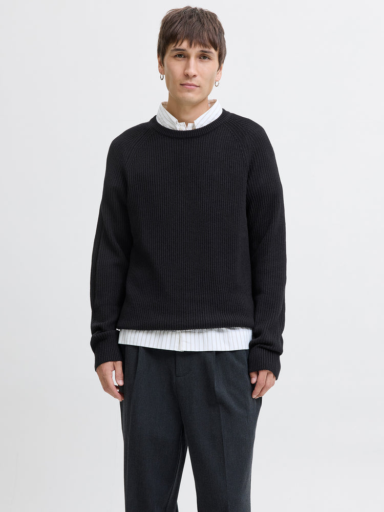 Ανδρική μπλούζα πλεκτή JJPANNEL KNIT CREW NECK AW25 12278916 | 12278916