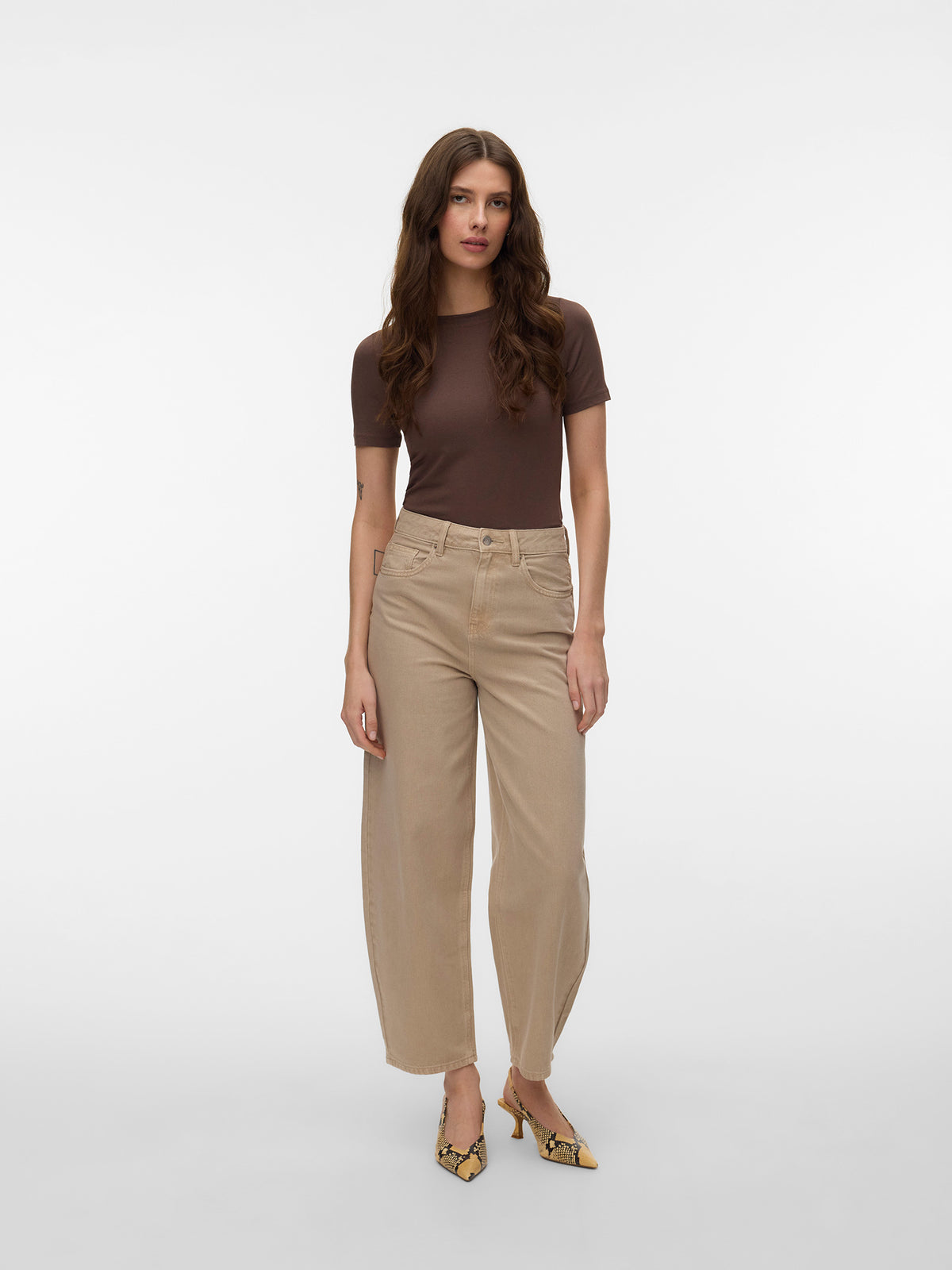 Γυναικείο παντελόνι τζιν VMBILLIE HR BARREL ANK COL JEANS NOOS 10341028 | 10341028