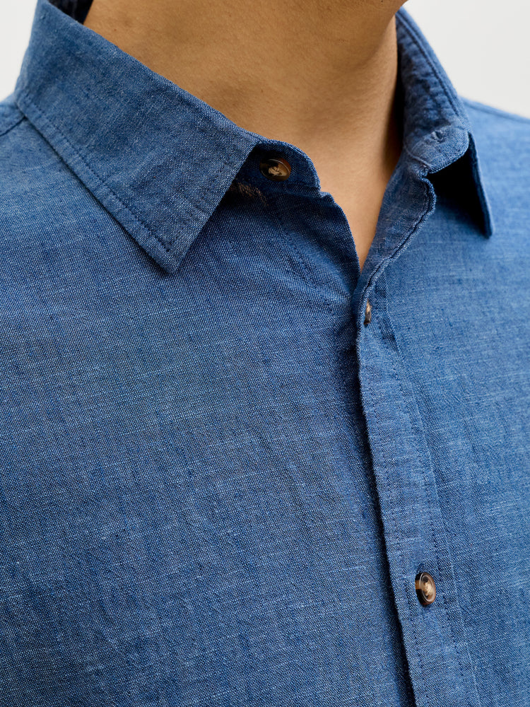 Ανδρικό πουκάμισο λινό JJESUMMER LINEN BLEND SHIRT L/S 12289174 | 12289174