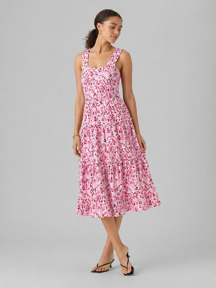Γυναικείο φόρεμα φλοράλ VMMENNY SL SMOCK CALF DRESS 10282481 | 10282481