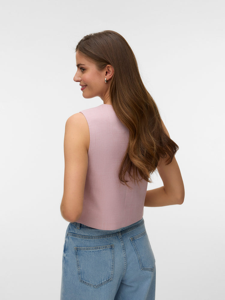 Γυναικείο γιλέκο bleached mauve VMCASSIDY SL SLIT WAISTCOAT 10346070 | 10346070