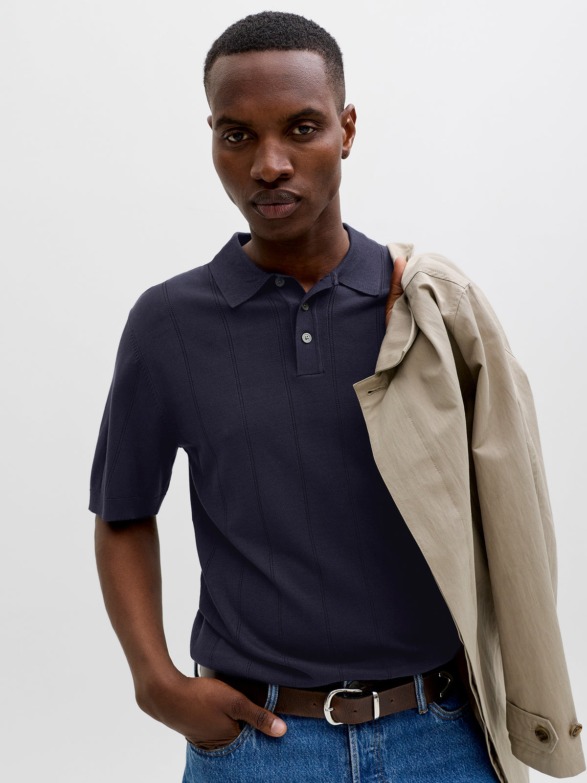 Ανδρικό polo πλεκτό JPRBLAWILLIAM STRUCTURE KNIT POLO 12291042 | 12291042