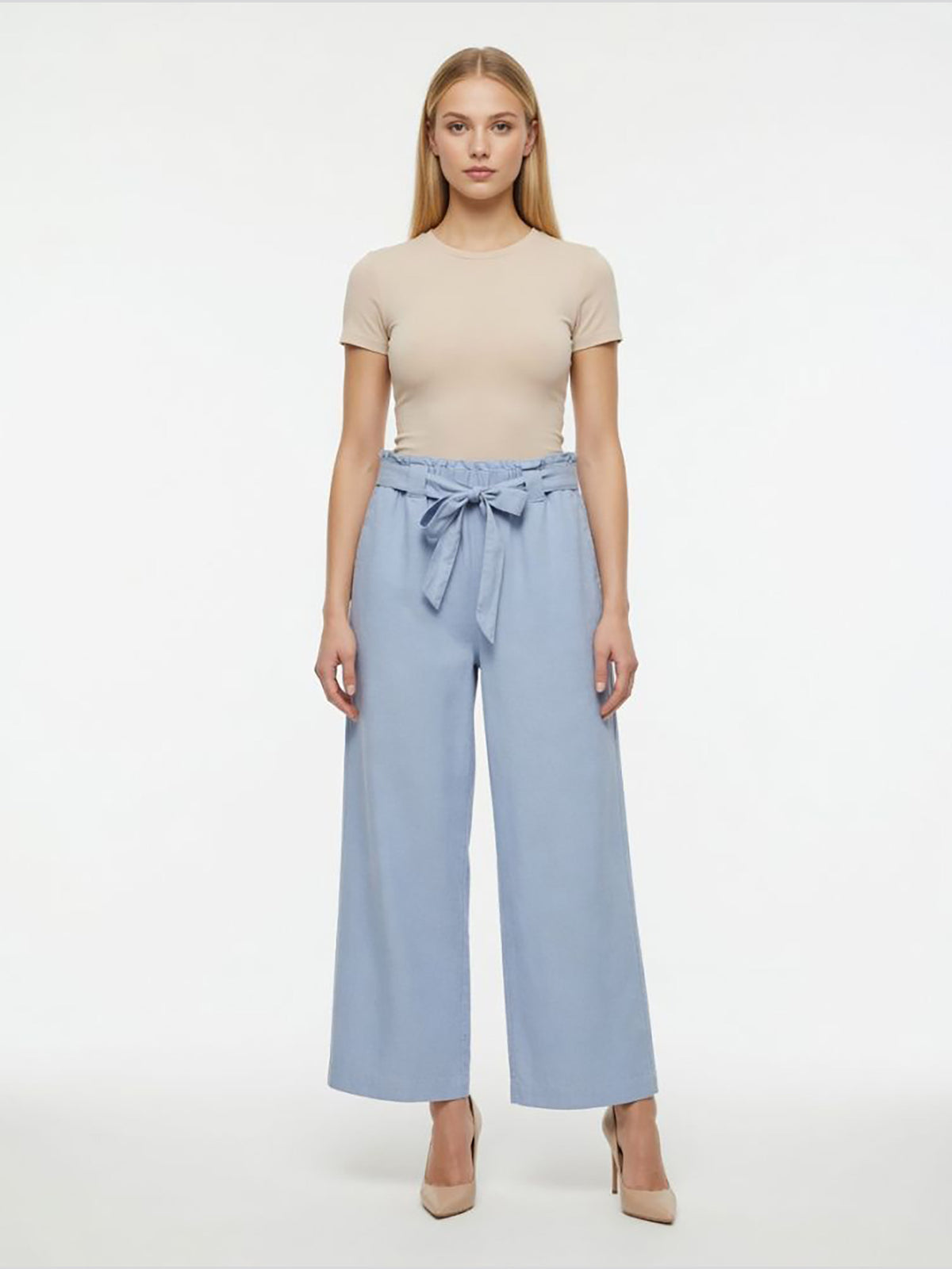 Γυναικεία ζιπ κιλότ VMNORMA HW PAPERBAG CHAMBRAY CULOTTE 10346275 | 10346275