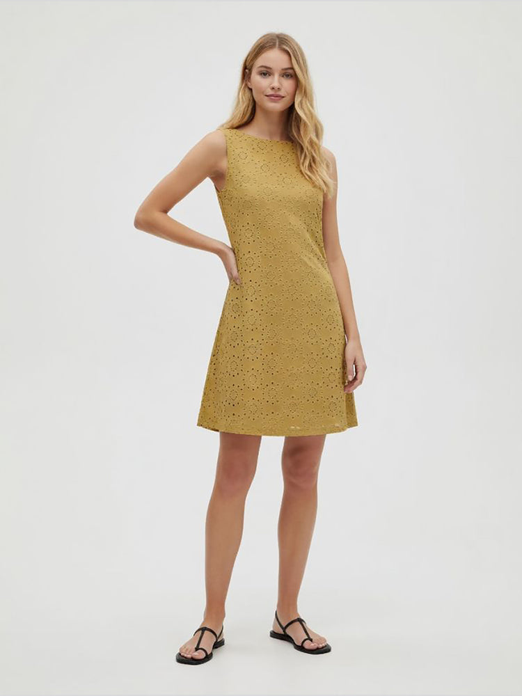 Γυναικείο φόρεμα κιπούρ VMTASSA LIV SL BOAT NECK SHORT DRESS JRS 10344371 | 10344371