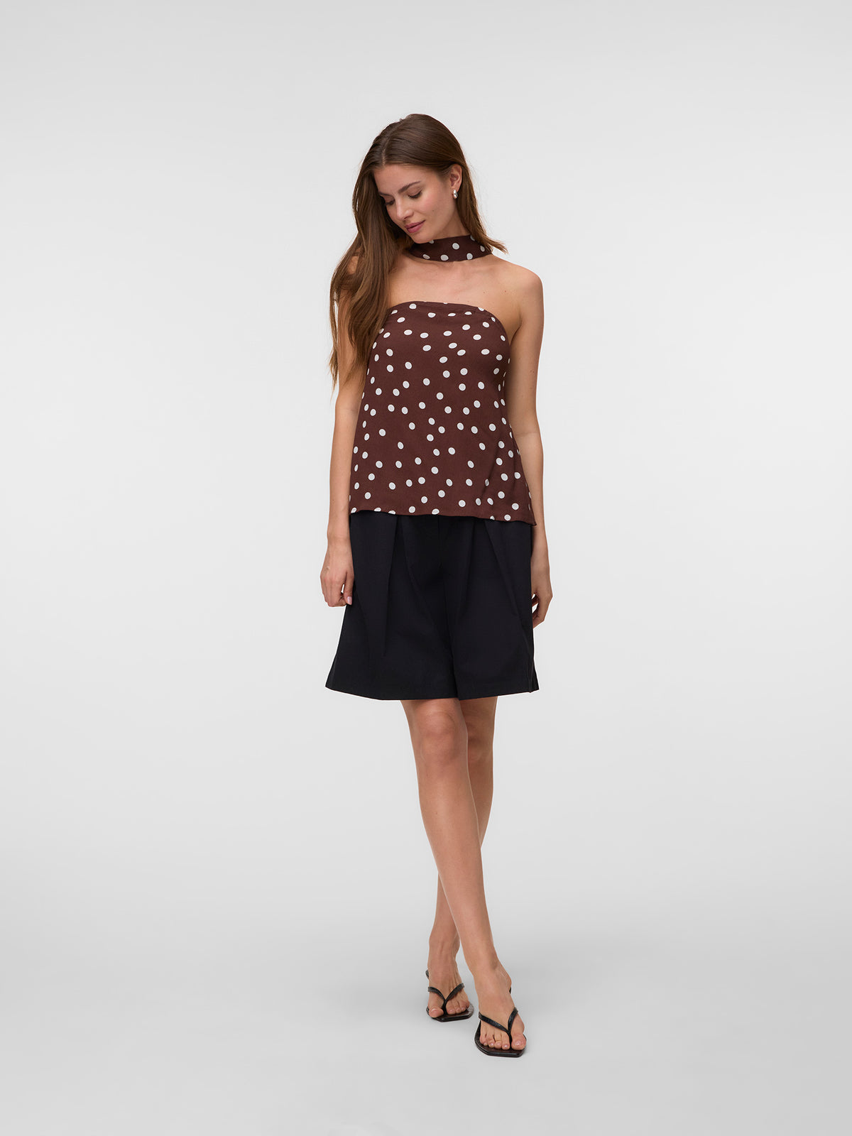 Γυναικείο top πουά με κορδέλα VMELISA SCARF TUBE TOP 10350649 | 10350649