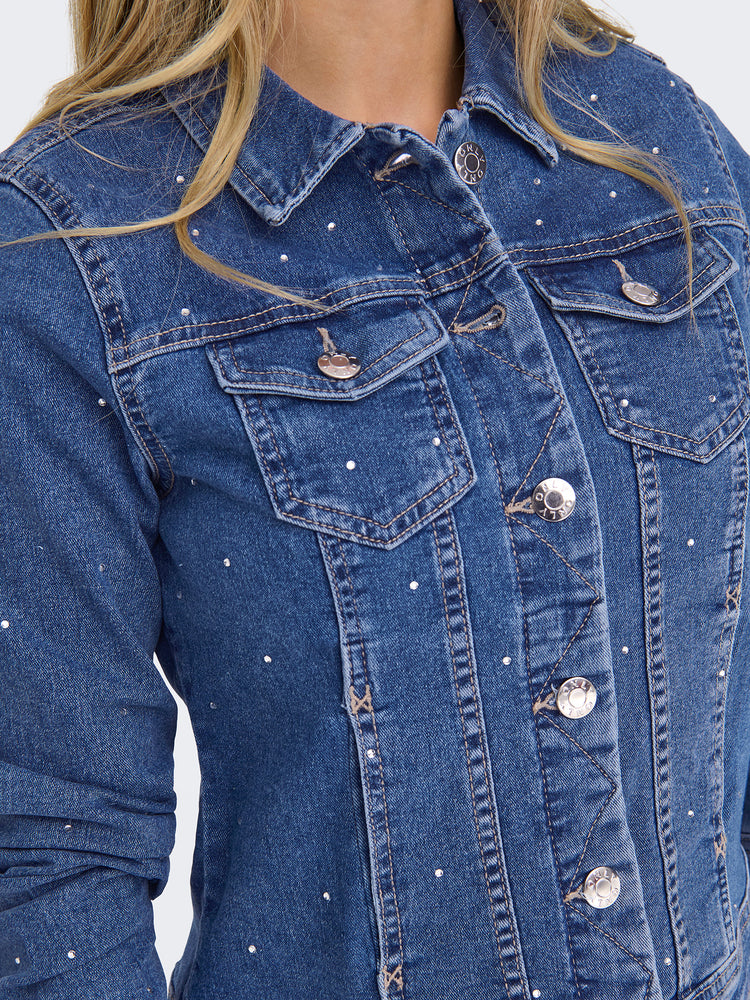 Γυναικείο τζάκετ τζιν με στρας ONLWONDER RHINESTONE DNM JACKET 15347091 | 15347091