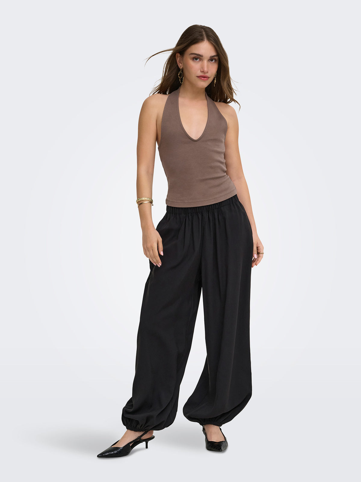 Γυναικεία μπλούζα ve γιακά ONLMALIA S/L TOP BOX JRS 15374843 | 15374843