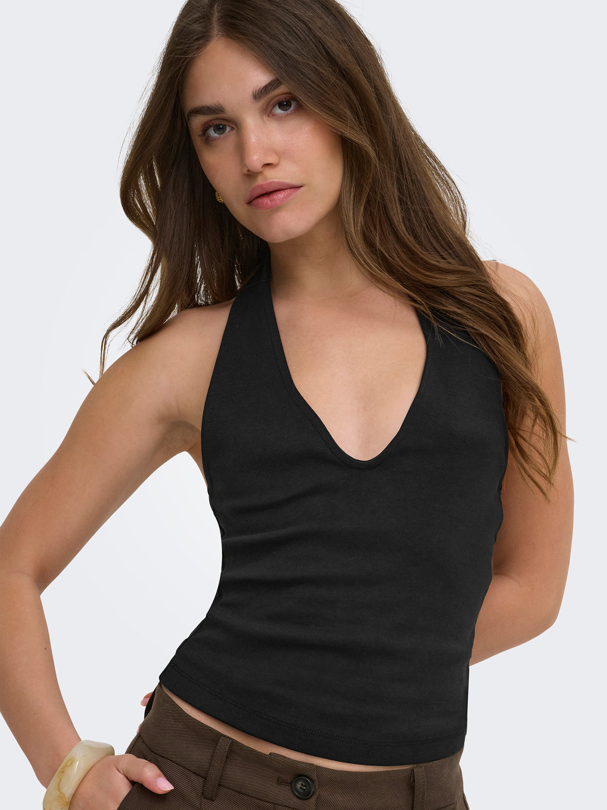 Γυναικεία μπλούζα ve γιακά ONLMALIA S/L TOP BOX JRS 15374843 | 15374843