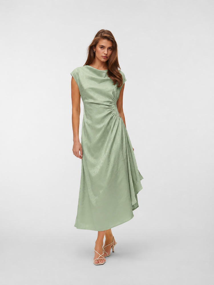 Γυναικείο φόρεμα σατέν VMWINNIE SL ROUCHED DRESS 10356492 | 10356492