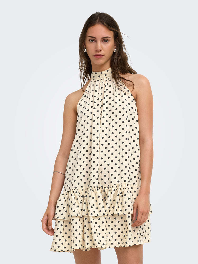 Γυναικείο φόρεμα πουά ONLZAZIE S/L SHORT FRILL DRESS 15385319 | 15385319