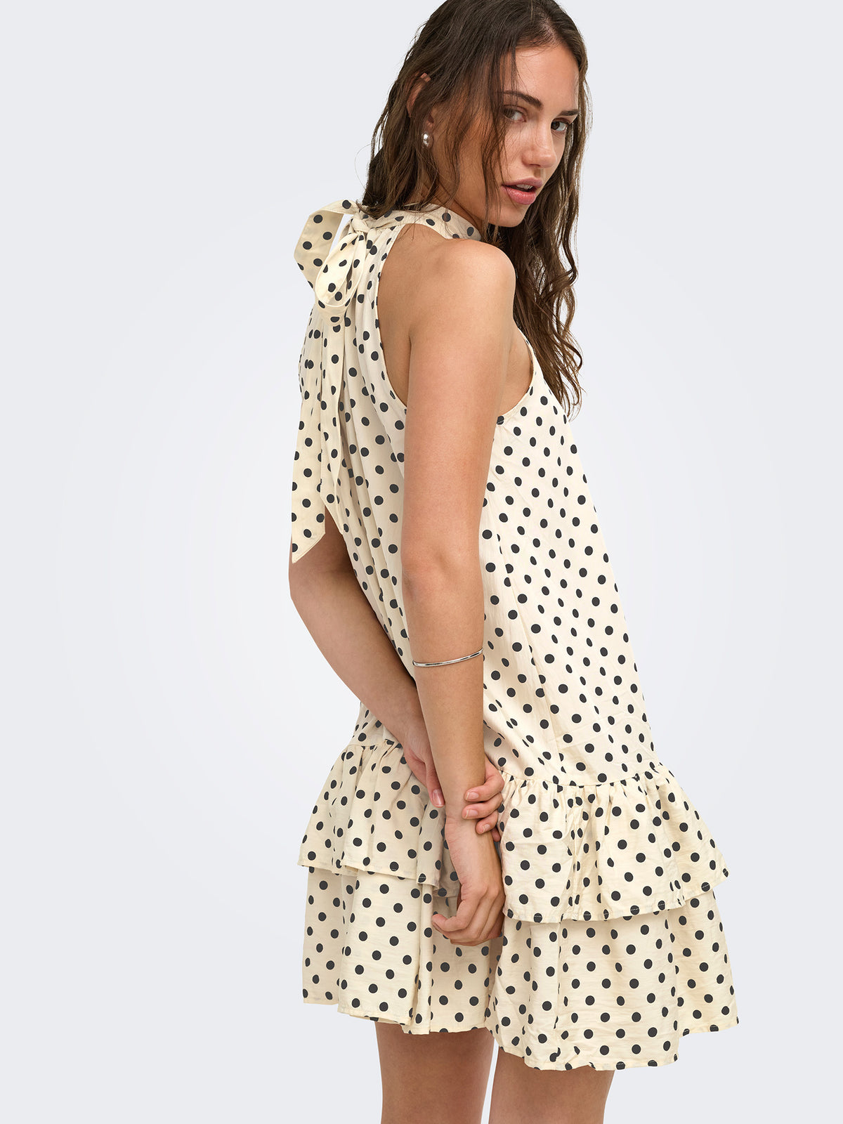 Γυναικείο φόρεμα πουά ONLZAZIE S/L SHORT FRILL DRESS 15385319 | 15385319