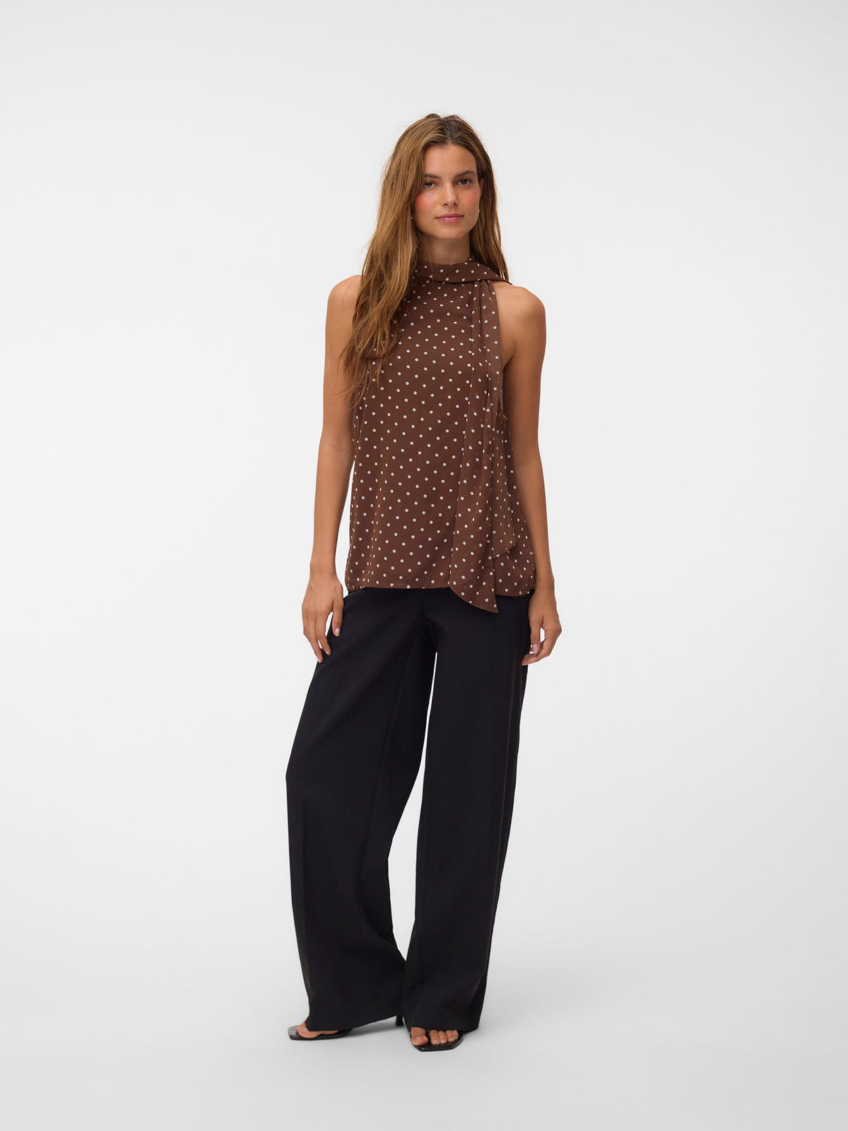 Γυναικείο top πουά VMWILLOW SL HALTERNECK SCARF TOP 10350644 | 10350644