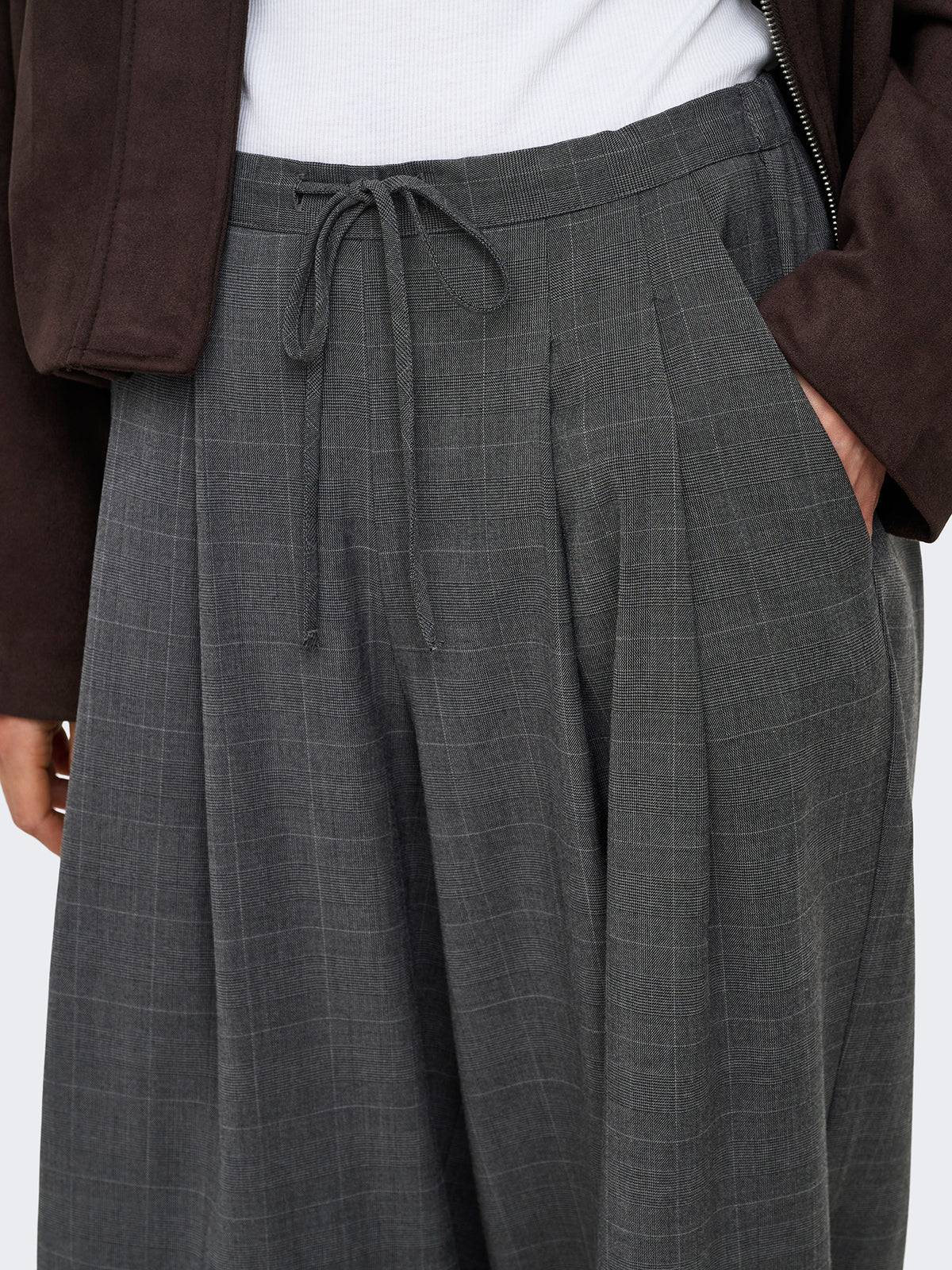 Γυναικείο παντελόνι καρό ONLENIA HW X-WIDE CHECK PANT 15376501 | 15376501