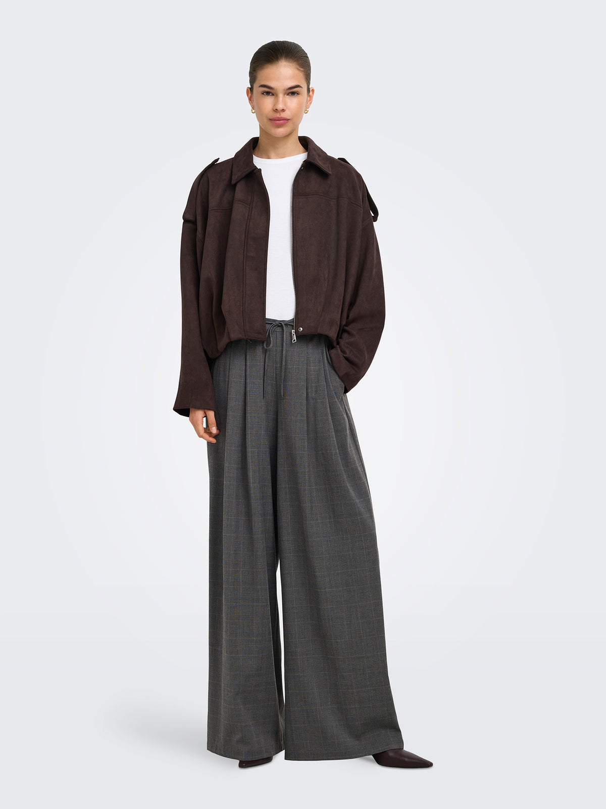 Γυναικείο παντελόνι καρό ONLENIA HW X-WIDE CHECK PANT 15376501 | 15376501