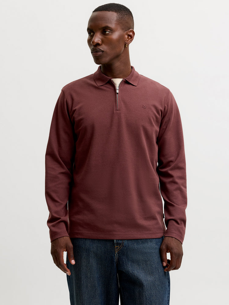 Ανδρικό polo JPRBLAETHAN LS ZIP POLO 12299231 | 12299231