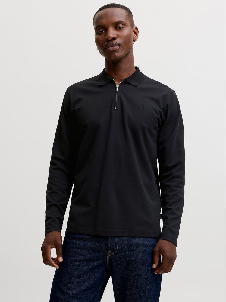 Ανδρικό polo JPRBLAETHAN LS ZIP POLO 12299231 | 12299231