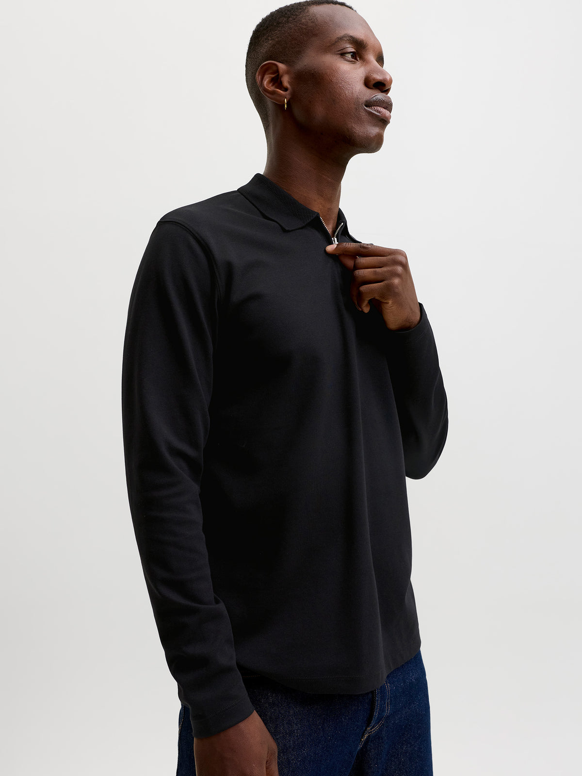 Ανδρικό polo JPRBLAETHAN LS ZIP POLO 12299231 | 12299231