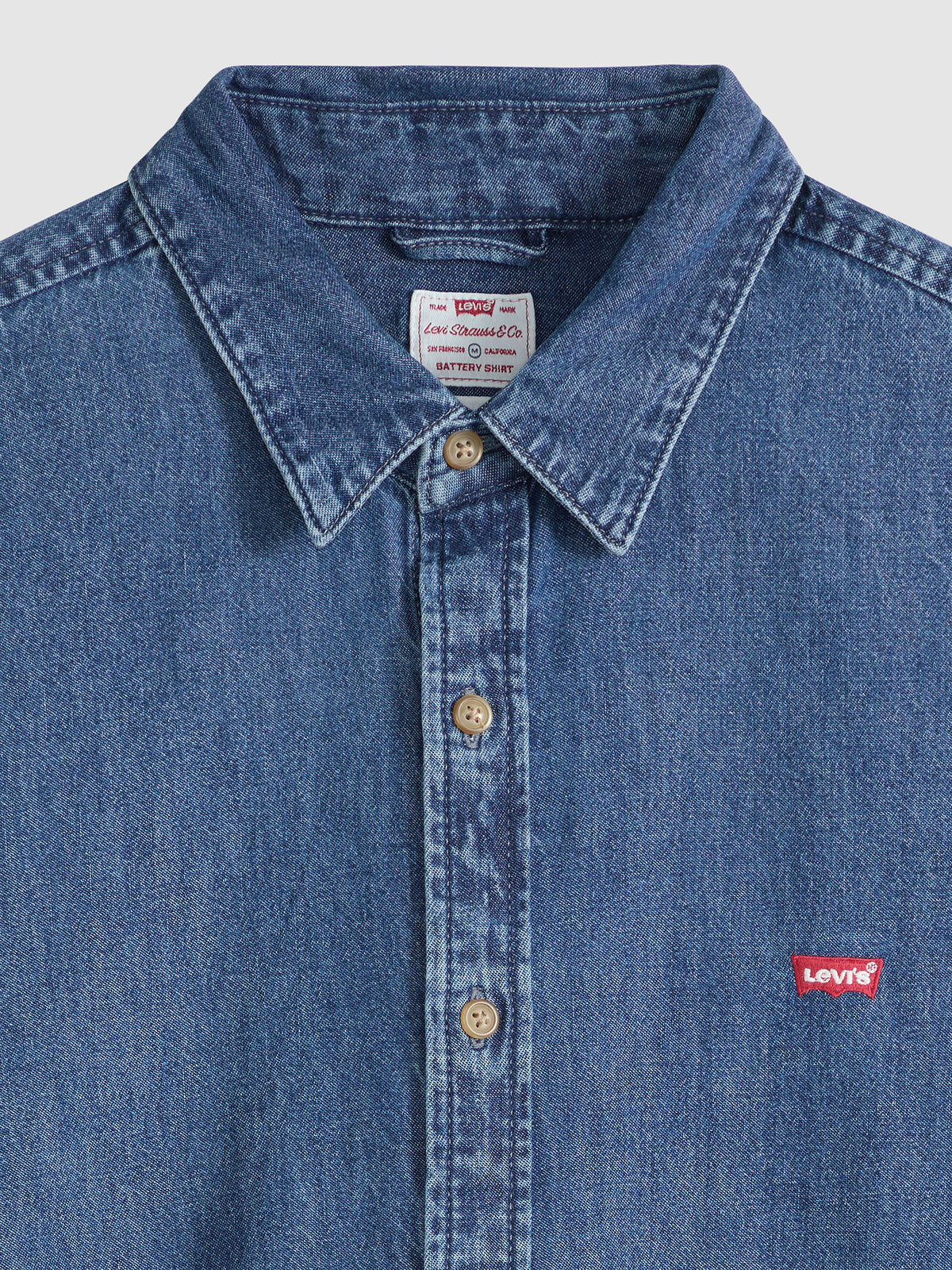Ανδρικό πουκάμισο τζιν medium blue | 0085A0000