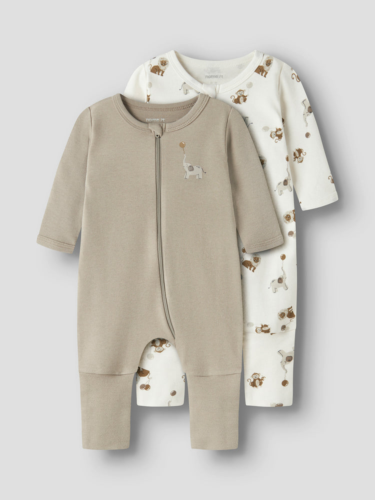 Βρεφικά φορμάκια σετ 2 τεμ NBNNIGHTSUIT 2P ZIP FF ANIMAL NOOS 13250816 | 13250816