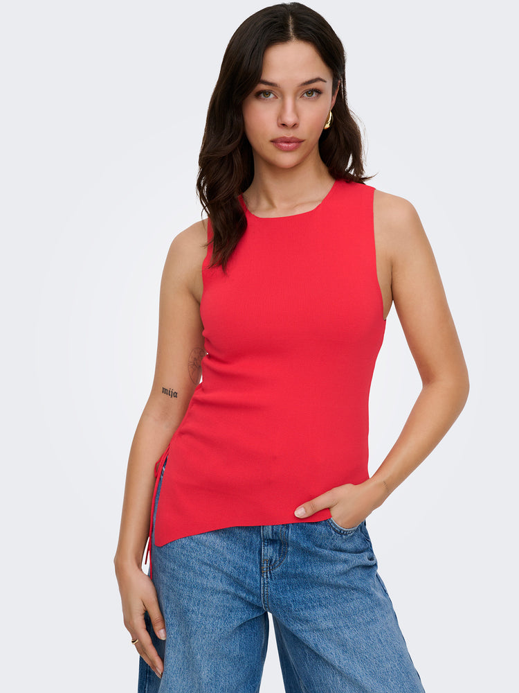 Γυναικεία μπλούζα πλεκτή ONLMILO SL O-NECK STRING TOP 15373285 | 15373285