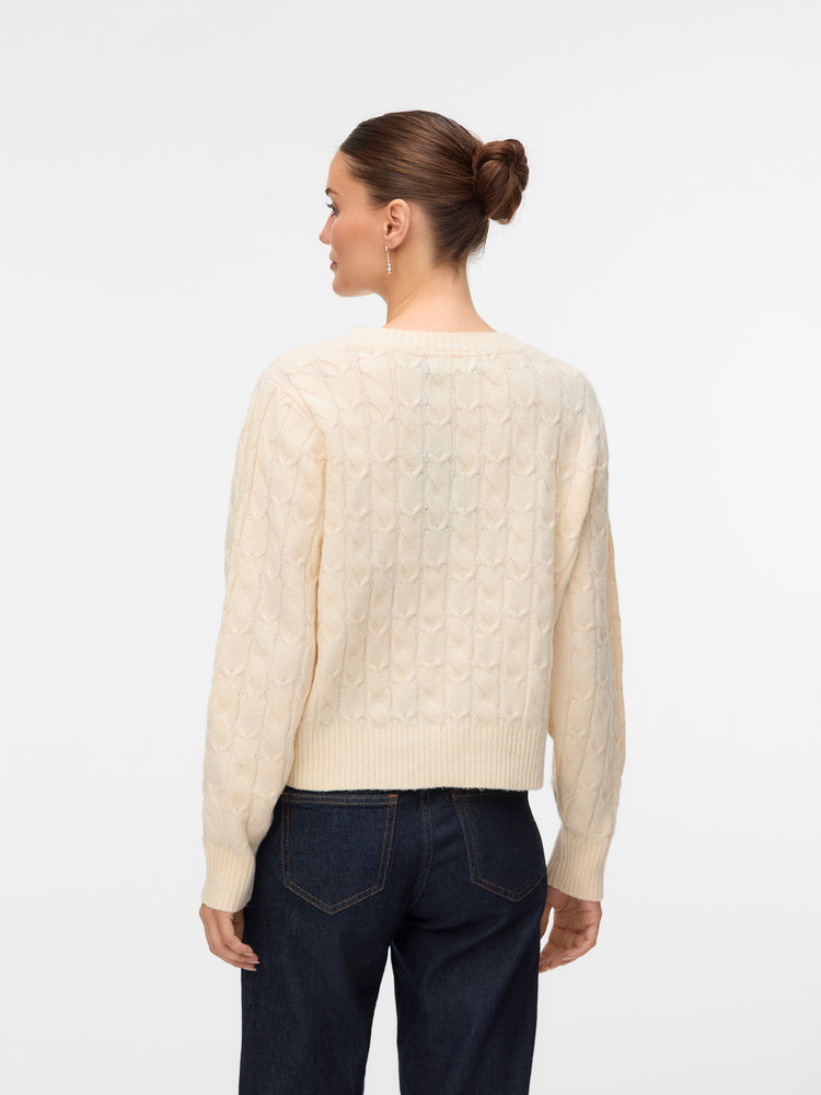 Γυναικεία μπλούζα πλεκτή VMARIES LS O-NECK CABLE PULLOVER 10331814 | 10331814
