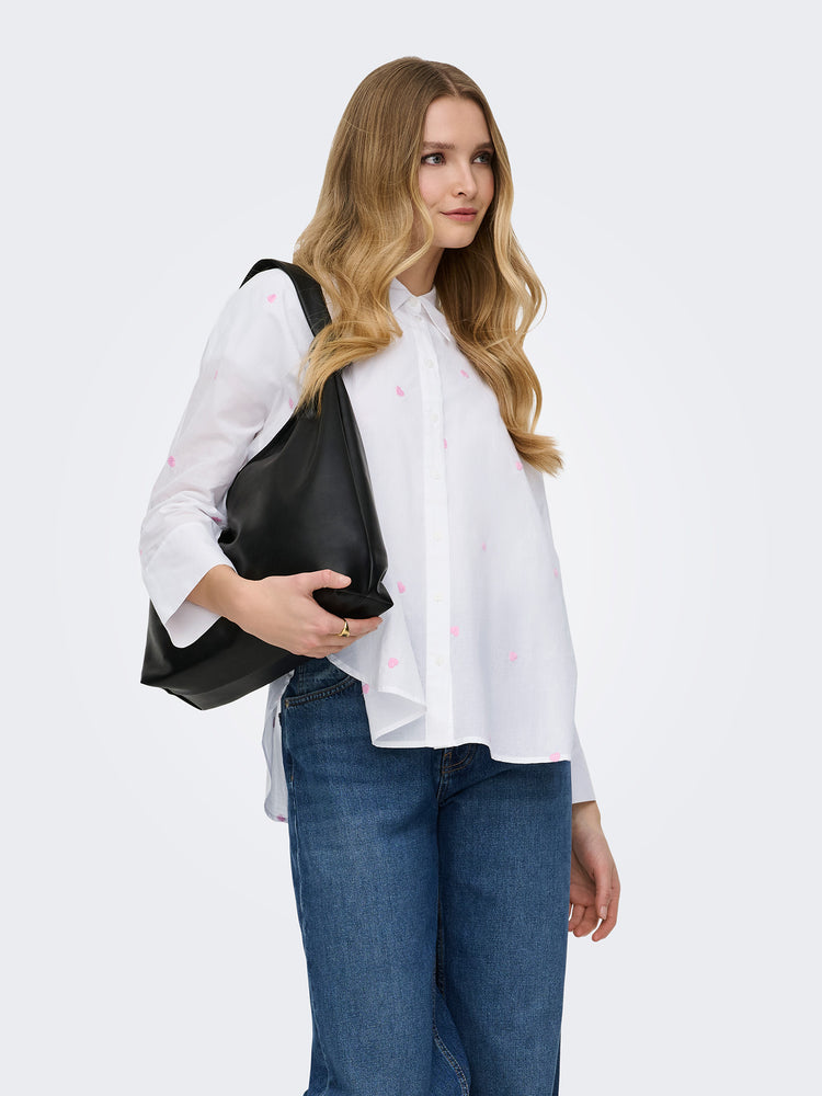 Γυναικείο πουκάμισο pink hearts ONLNEW LINA GRACE LS EMB SHIRT NOOS 15283743 | 15283743