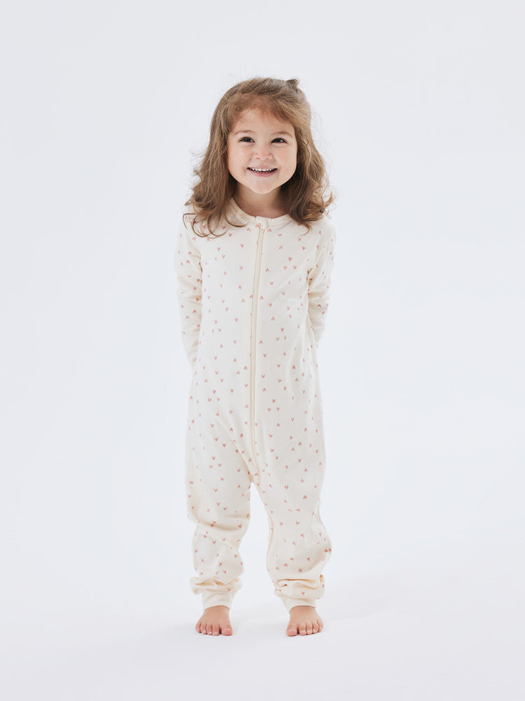 Βρεφικό φορμάκι σταμπωτό NBFNIGHTSUIT ZIP BUTTERCREAM HEARTS NOOS 13227030 | 13227030