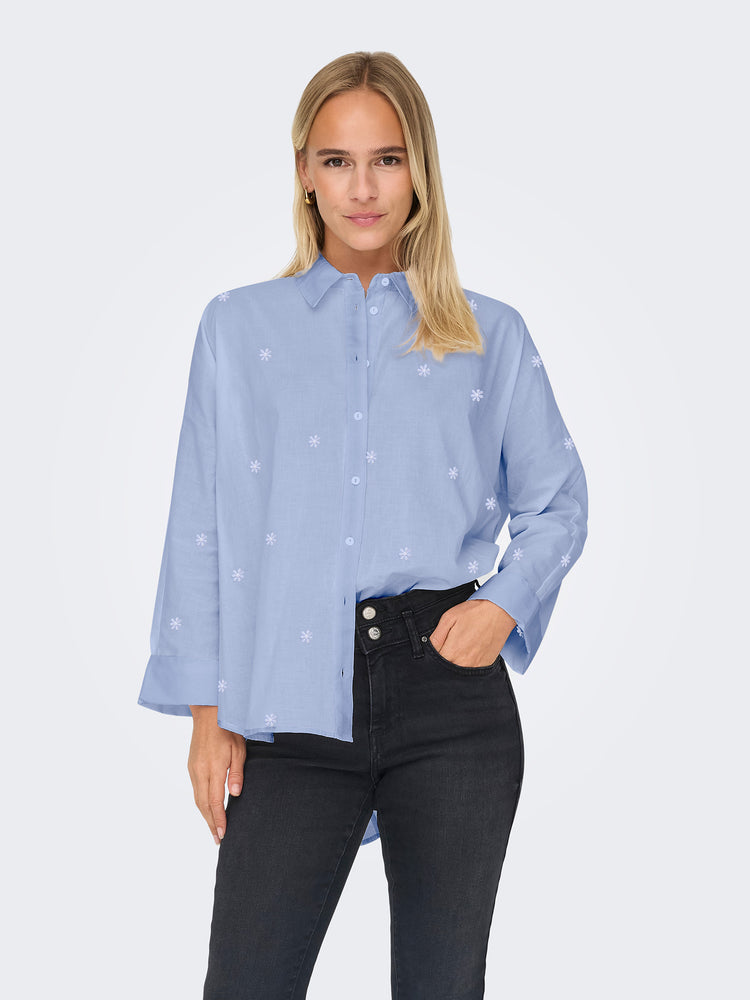 Γυναικείο πουκάμισο white flowers ONLNEW LINA GRACE LS EMB SHIRT NOOS 15283743 | 15283743