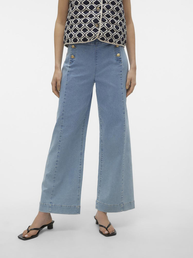 Γυναικείο παντελόνι τζιν VMKAYLA HR WIDE BUTTON JEANS VI3444 10307451 | 10307451