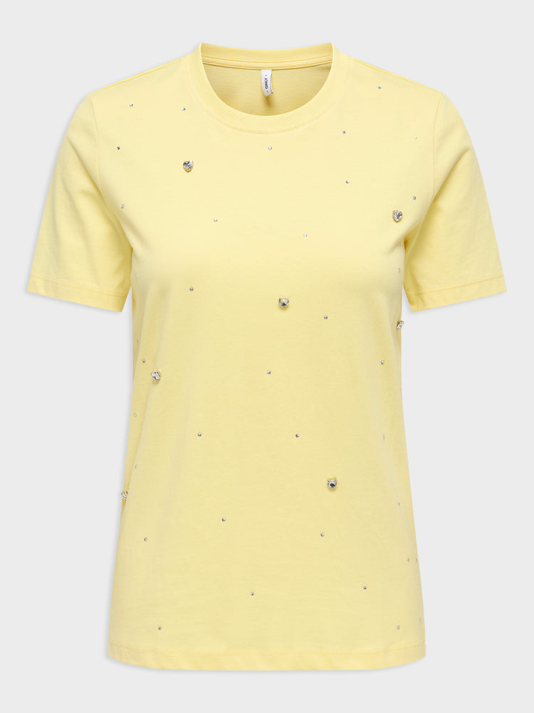 Γυναικείο t-shirt με στρας ONLFILIZZA S/S STONE TOP BOX JRS 15368933 | 15368933