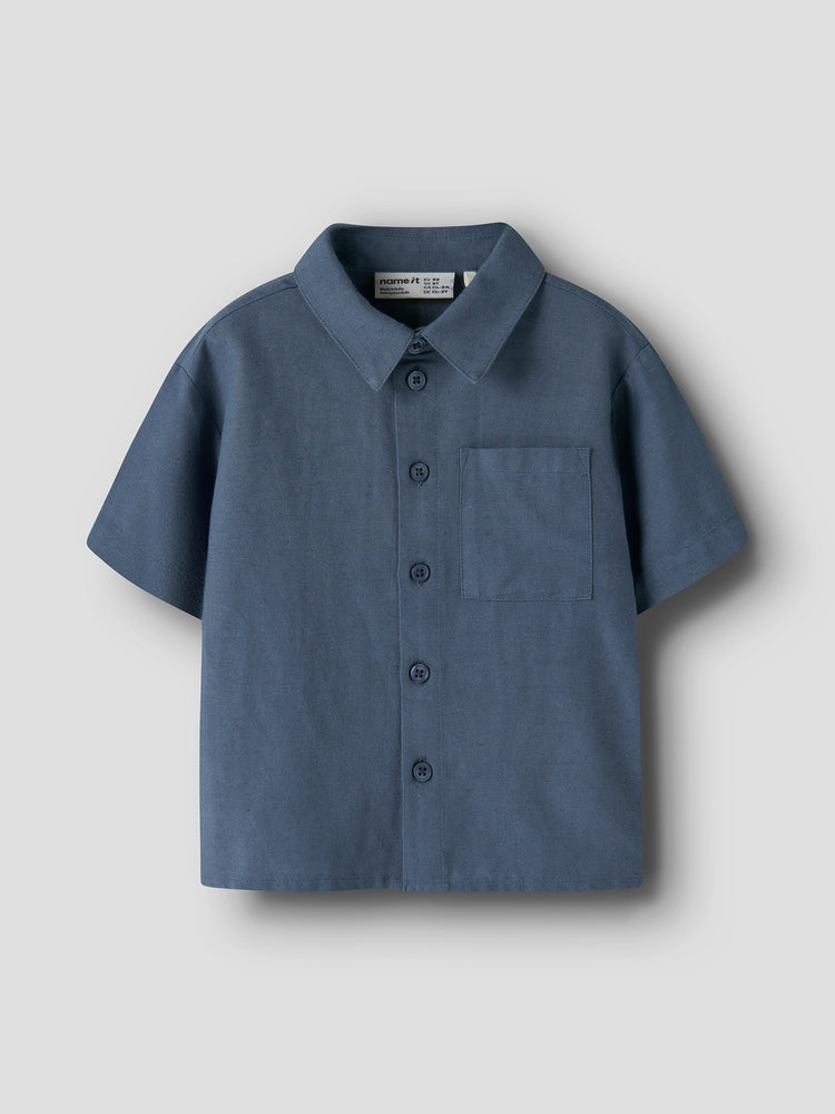 Παιδικό πουκάμισο λινό NMMFAHER SS NREG SHIRT 13227254 | 13227254