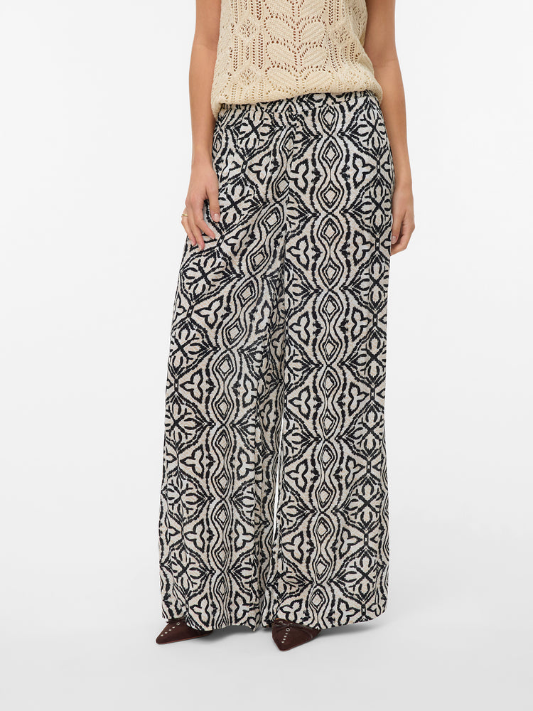 Γυναικεία παντελόνα εμπριμέ birch camille VMMENNY HW WIDE PANTS WVN 10282478 | 10282478