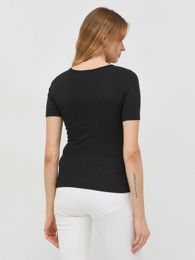 Γυναικείο t-shirt henley black L44KIP01 | L44KIP01