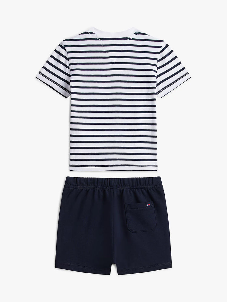 Βρεφικό σύνολο με βερμούδα ESSENTIAL STRIPE TEE + SHORT SET KN0KN02379C1G | KN0KN02379C1G