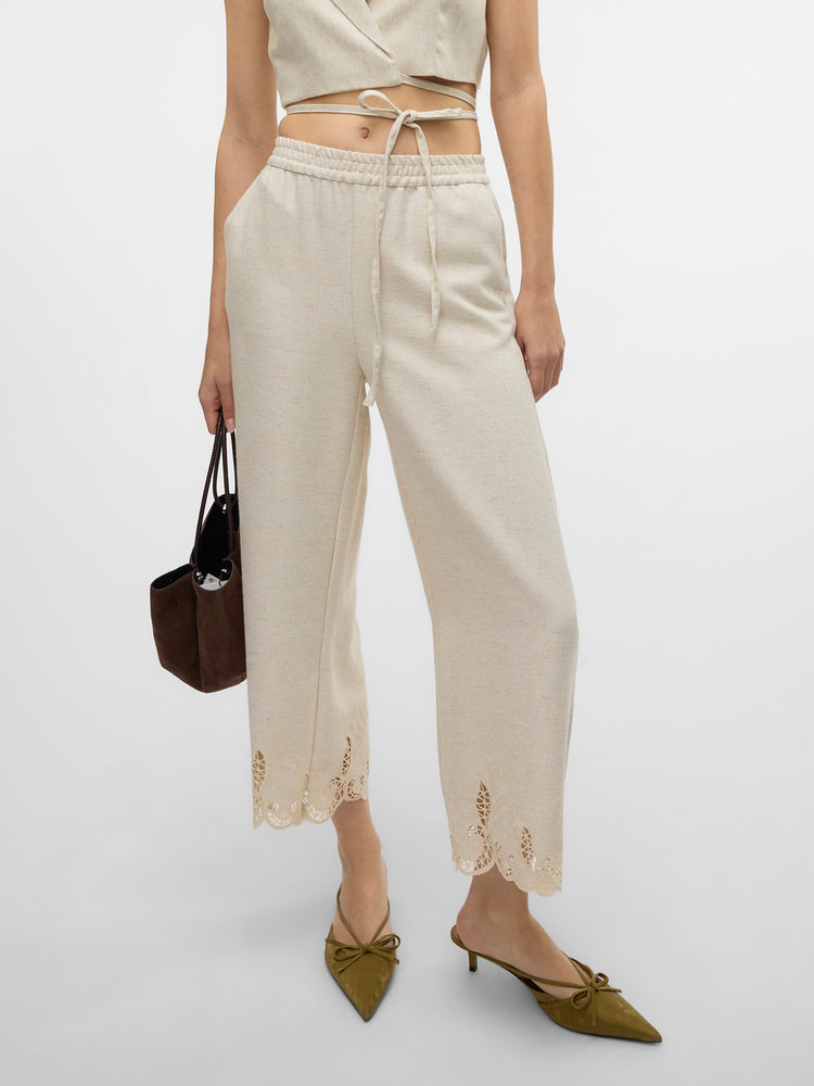 Γυναικεία ζιπ κιλότ VMSOFFIE MW EMBROIDERY CULOTTE PANTS 10324709 | 10324709
