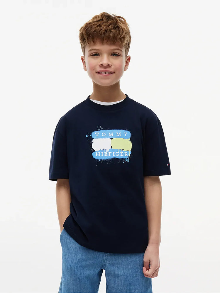 Παιδική μπλούζα TOMMY FLAG GRAFFITI T-SHIRT SS KB0KB10546C1G | KB0KB10546C1G
