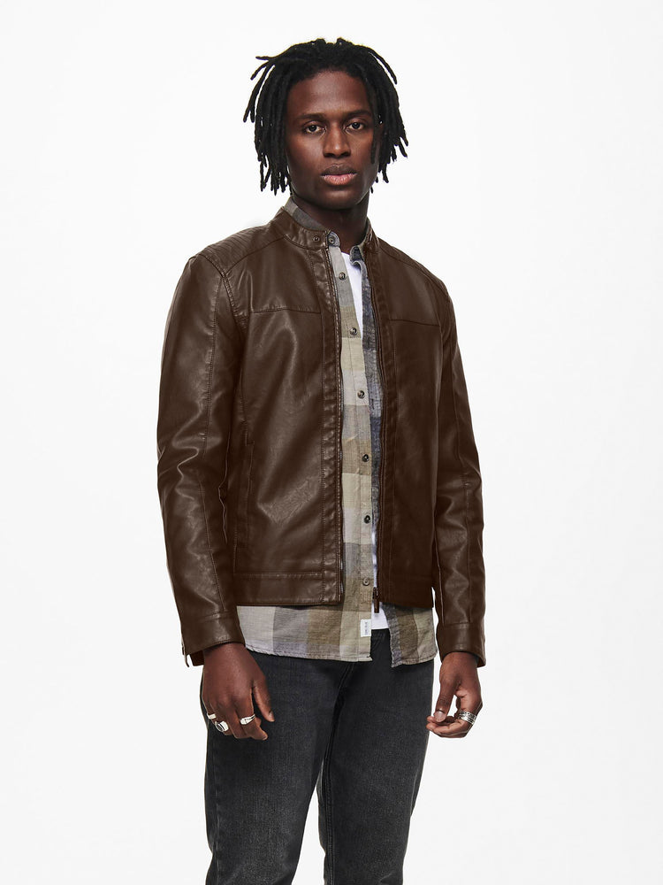 Ανδρικό μπουφάν δερματίνη ONSMIKE PU RACER JACKET OTW VD NOOS 22012339 | 22012339