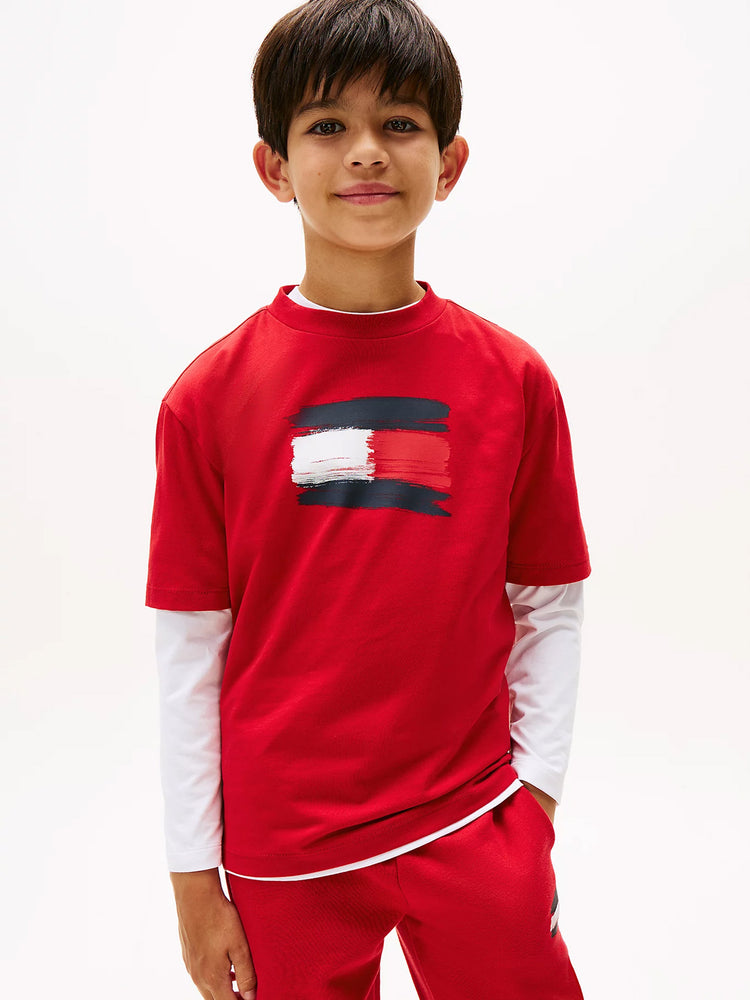 Παιδική μπλούζα μακό FLAG ARCHIVE TEE SS KB0KB10111XLD | KB0KB10111XLD