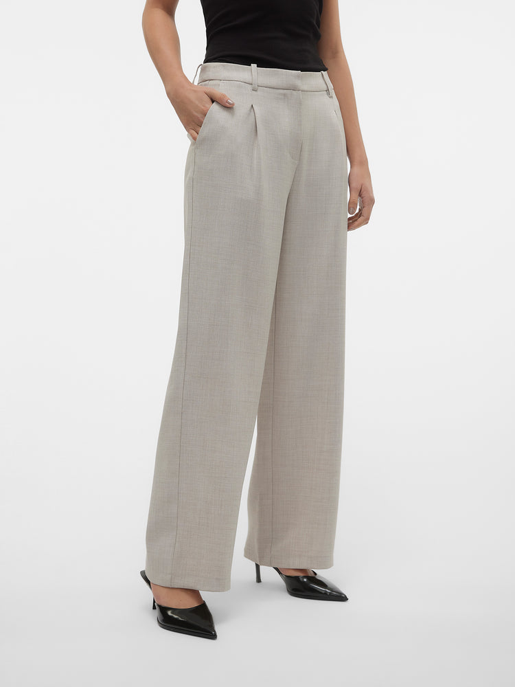 Γυναικείο παντελόνι λοξότσεπο VMCASSIDY MW WIDE PANT NOOS 10334507 | 10334507