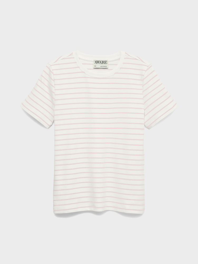 Γυναικείο t-shirt ροζ ρίγα AWAVANI SS O-NECK T-SHIRT 10342731 | 10342731