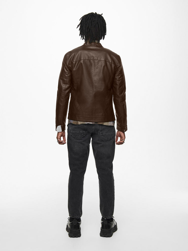 Ανδρικό μπουφάν δερματίνη ONSMIKE PU RACER JACKET OTW VD NOOS 22012339 | 22012339
