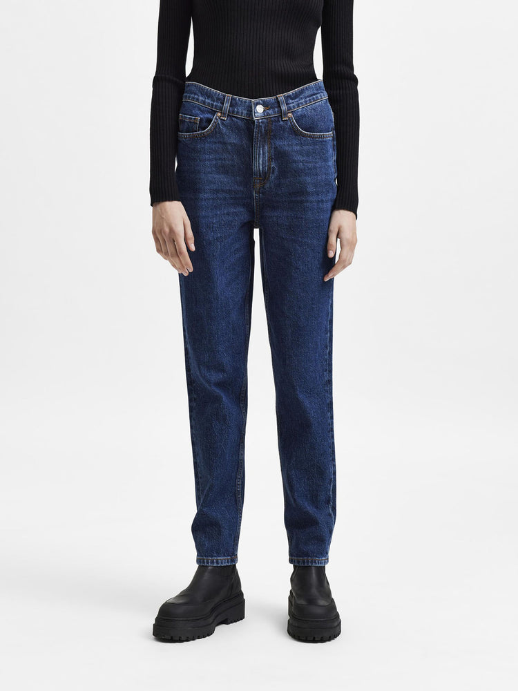 Γυναικείο παντελόνι τζιν SLFAMY HW SLIM ROW BLUE JEANS U NOOS 16081223 | 16081223